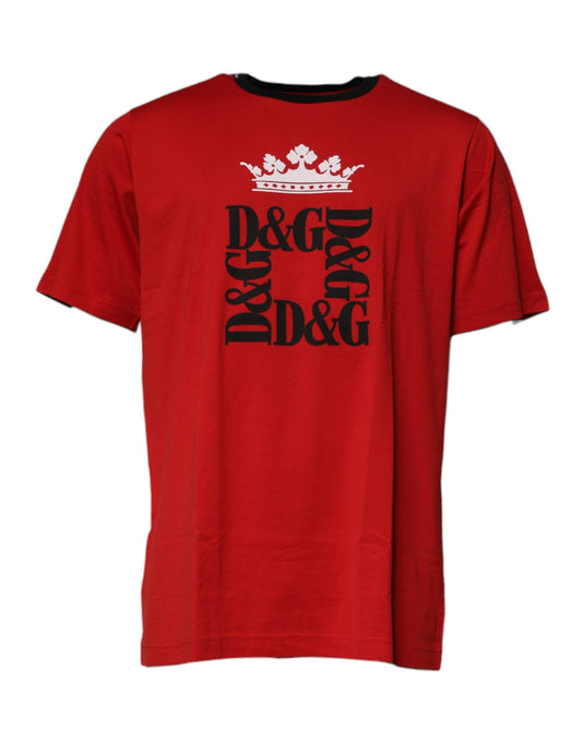 T-shirt ras du cou en coton avec logo couronne rouge