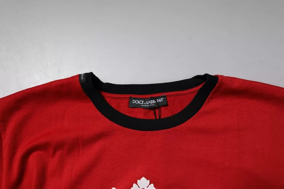 T-shirt ras du cou en coton avec logo couronne rouge