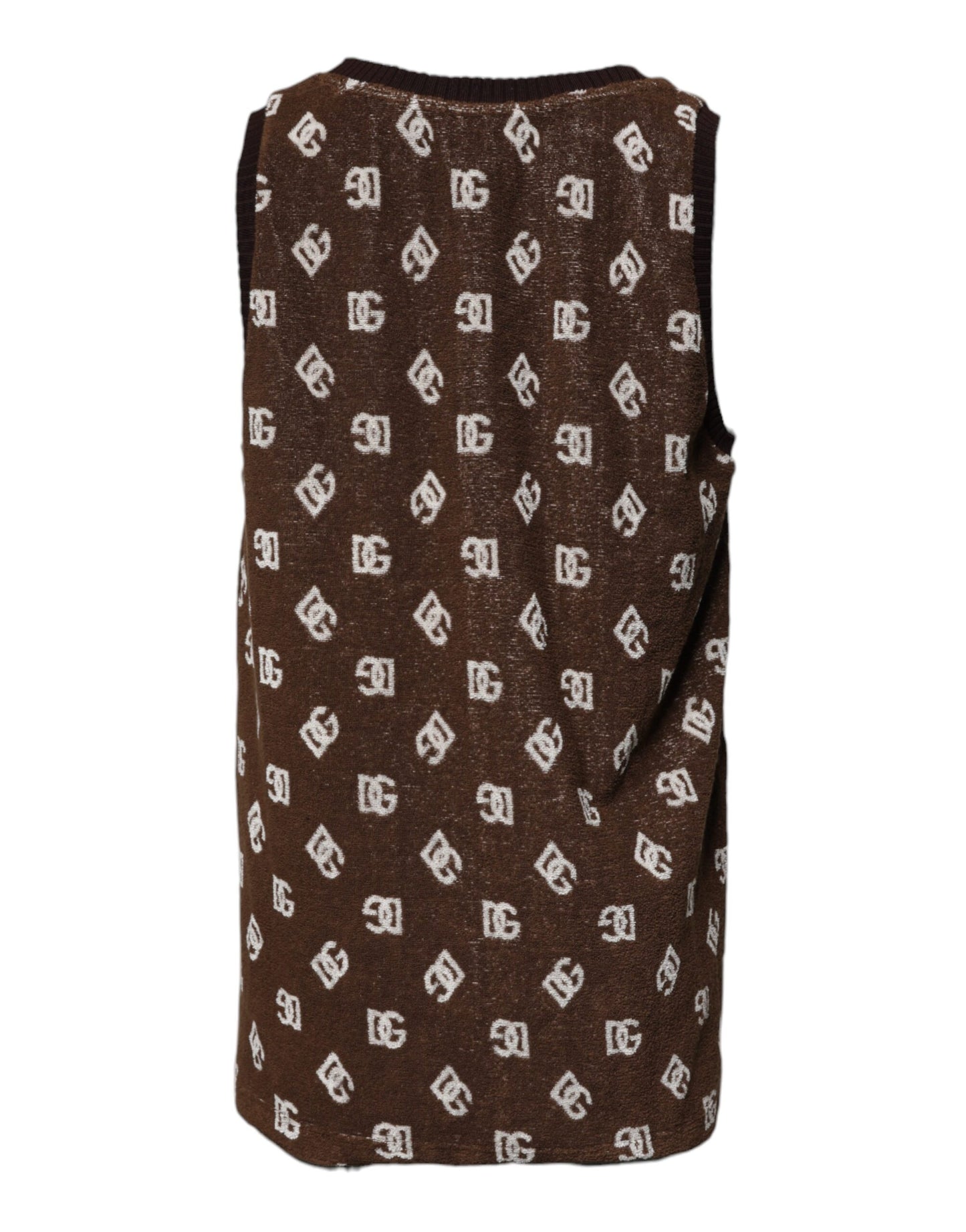 T-shirt ras du cou en coton avec logo monogramme marron