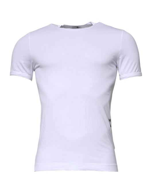 T-shirt ras du cou en coton extensible blanc
