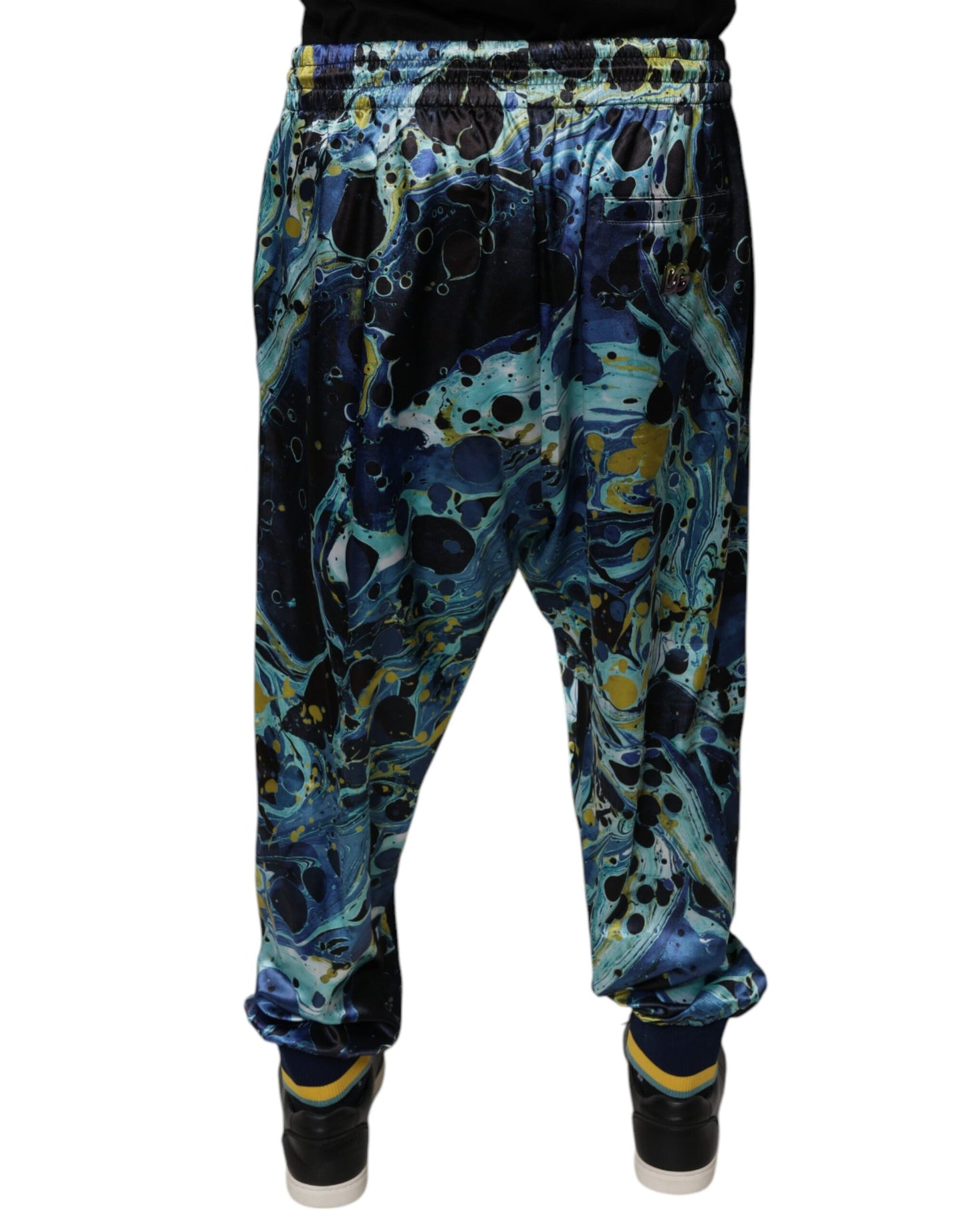 Pantalones deportivos para hombre con estampado de mármol multicolor