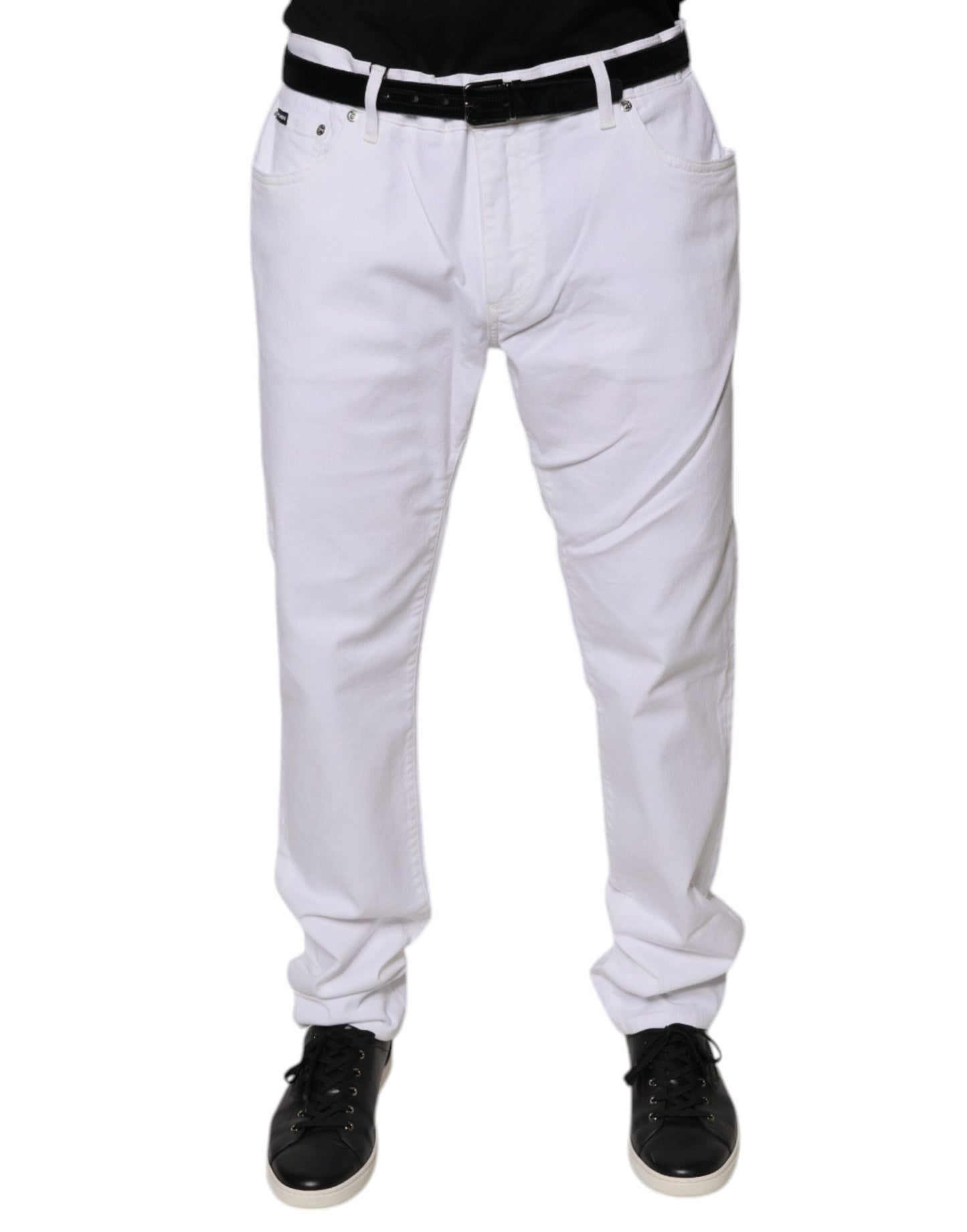 Jean skinny en coton stretch blanc pour homme