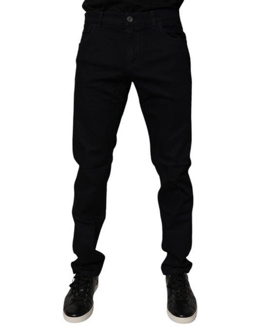 Jean slim en coton stretch noir pour homme