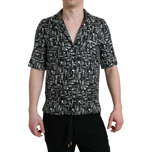 T-shirt en soie noire
