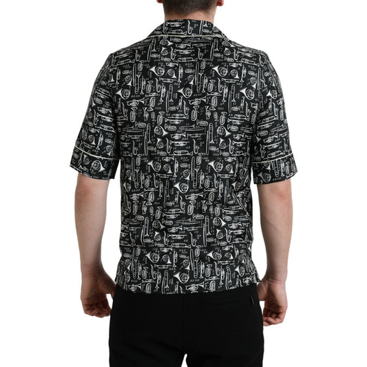T-shirt en soie noire