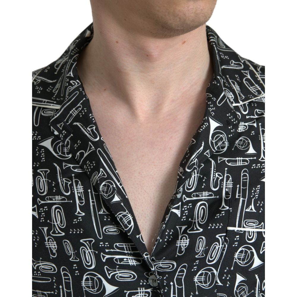 T-shirt en soie noire