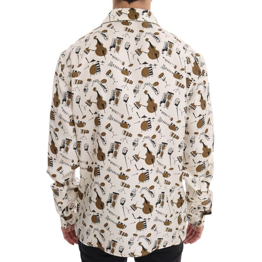 Camisa de seda multicolor