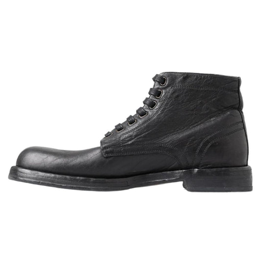 Botte en cuir noir