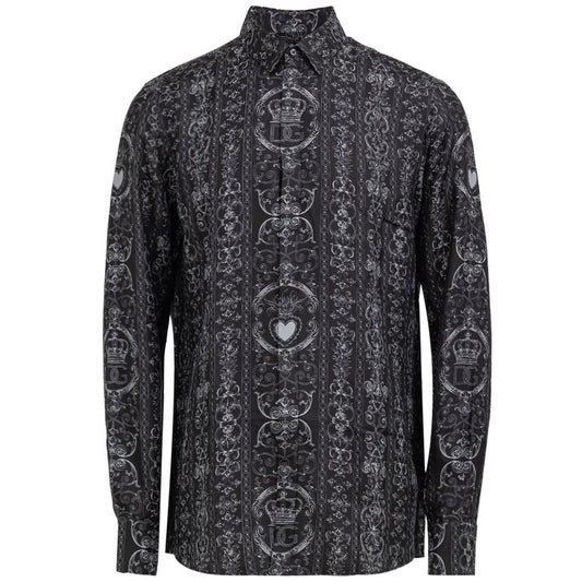 Camisa de seda gris