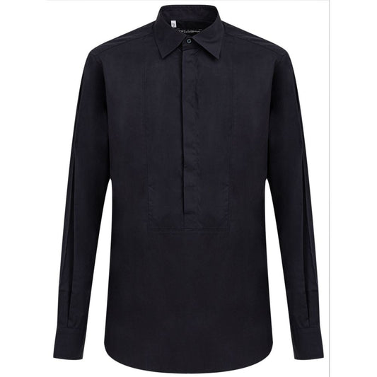 Chemise en coton bleu marine