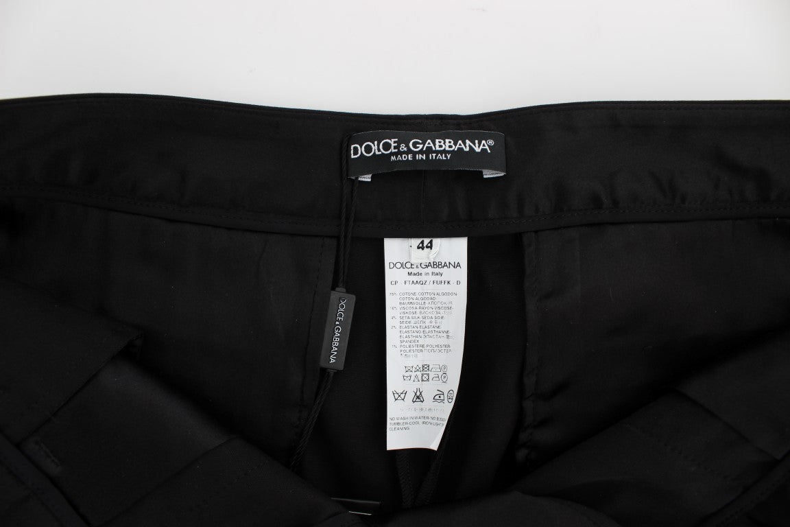 Pantalones capri Torero de algodón elástico negro