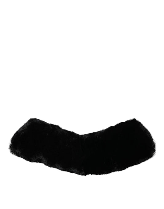 Bufanda de cuello para mujer con cuello de piel de cordero negra