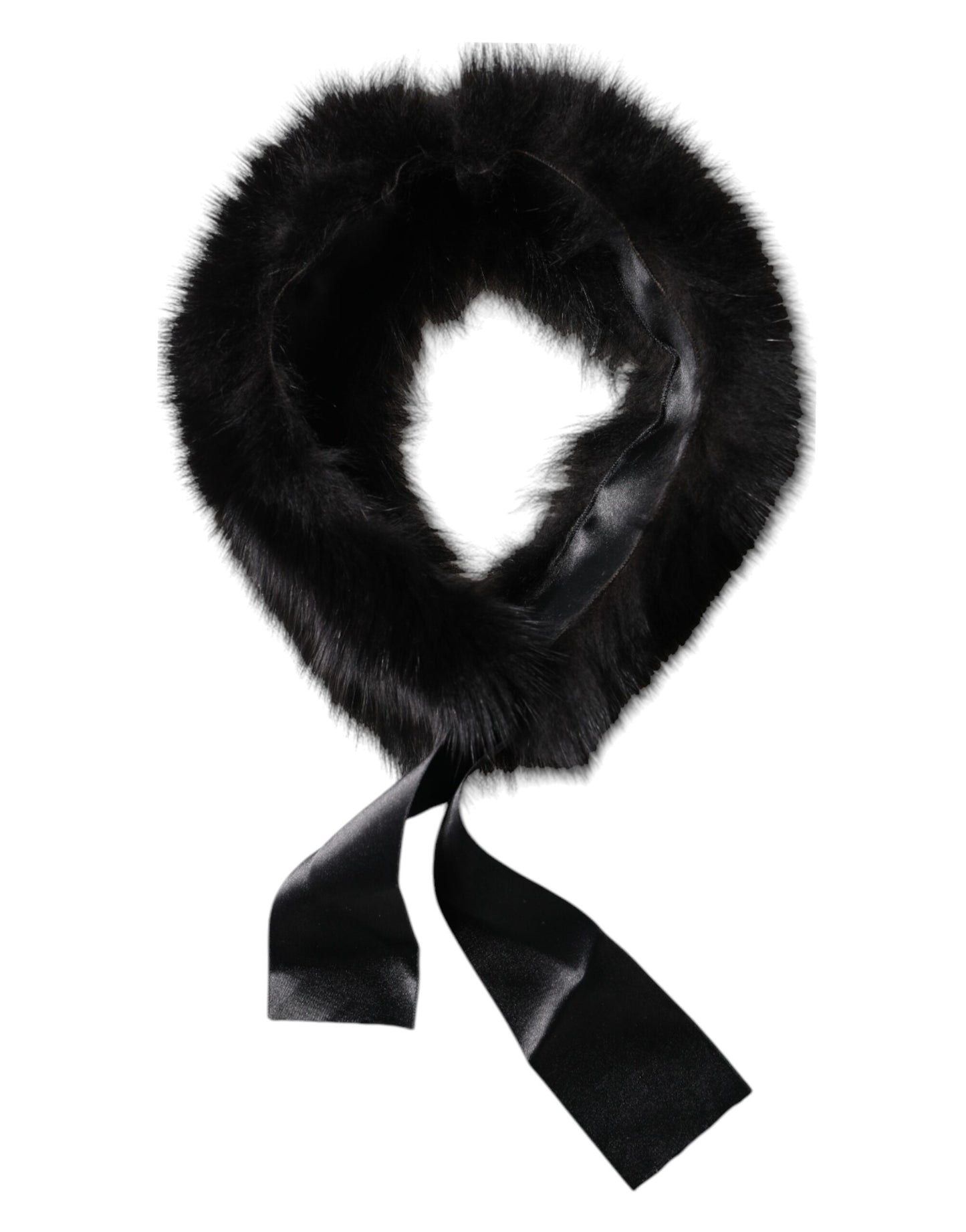 Écharpe châle en fourrure noire avec col et épaule