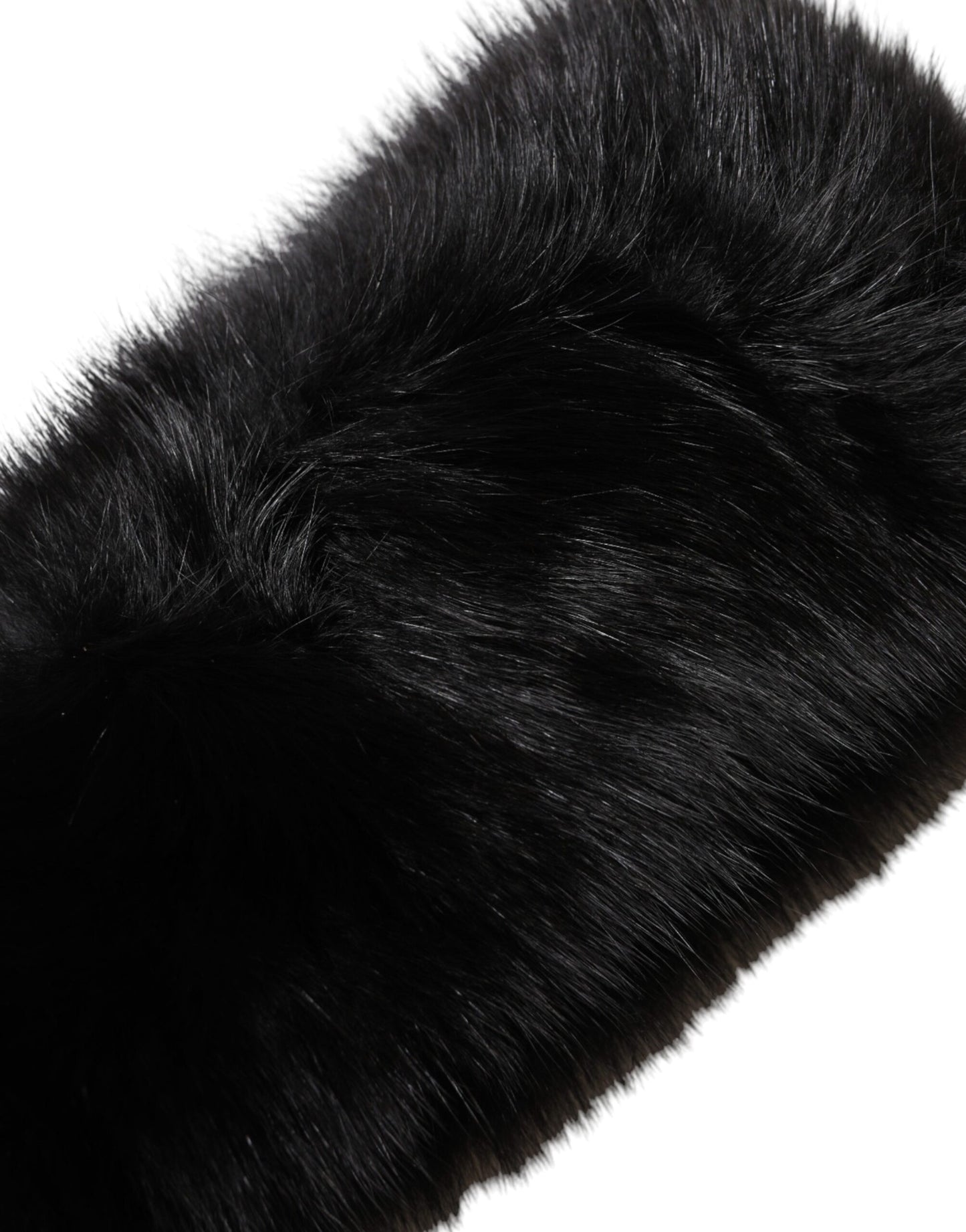 Écharpe châle en fourrure noire avec col et épaule