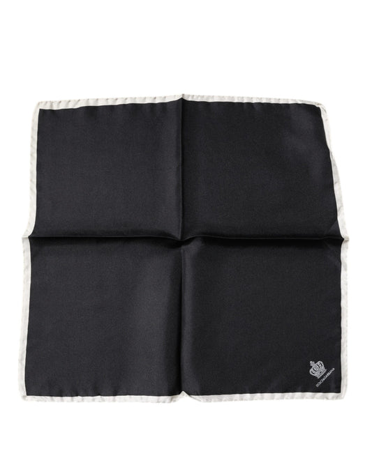Foulard carré avec logo couronne noire