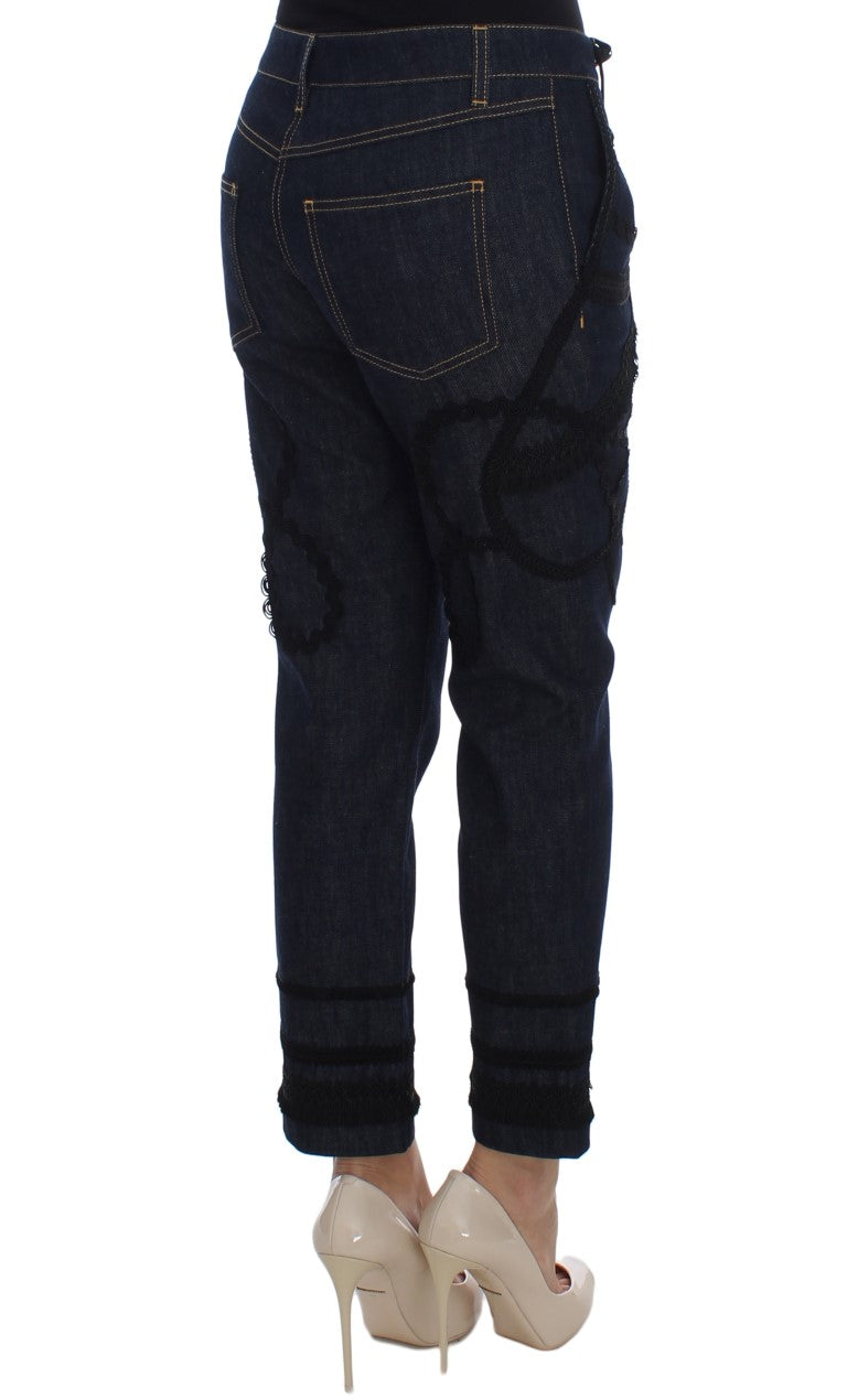 Vaqueros capri torero de algodón y mezclilla azul