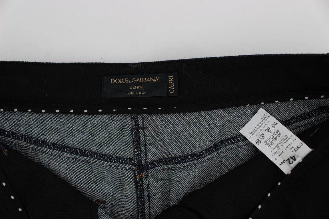 Vaqueros capri torero de algodón y mezclilla azul