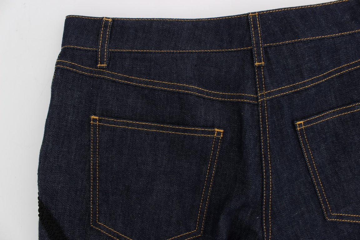 Vaqueros capri torero de algodón y mezclilla azul