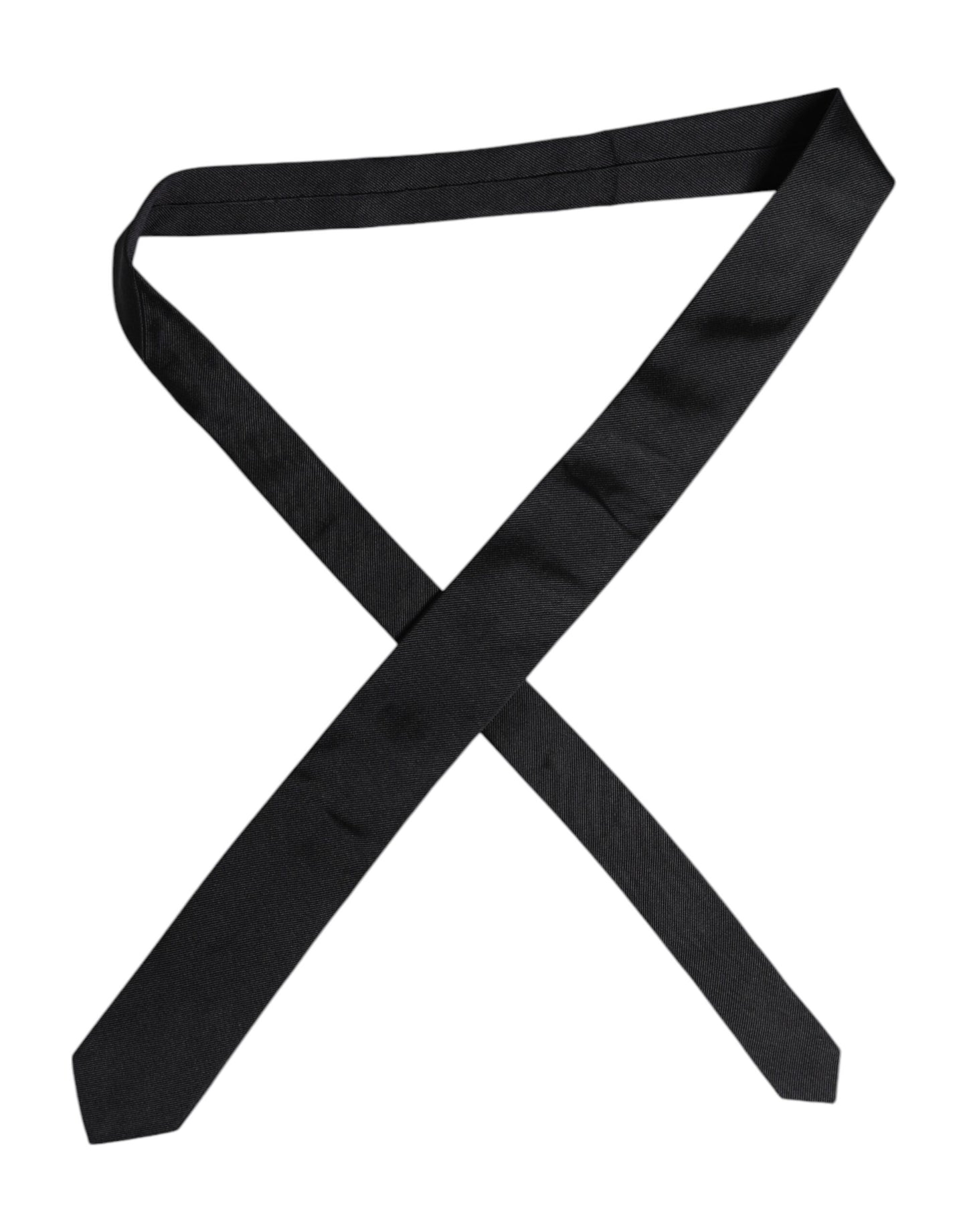 Cravate ajustable en soie unie noire