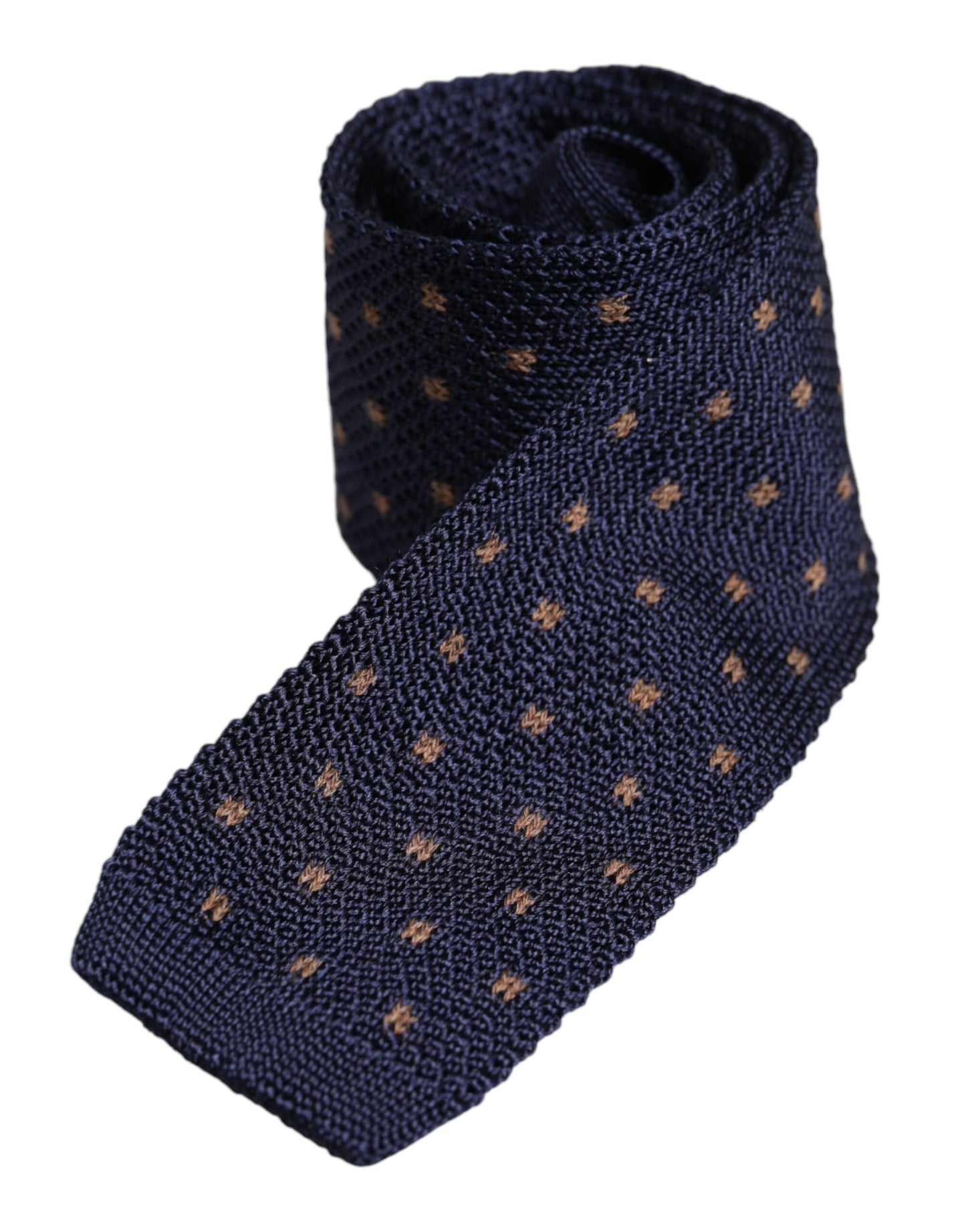 Corbata ajustable de seda con lunares azules