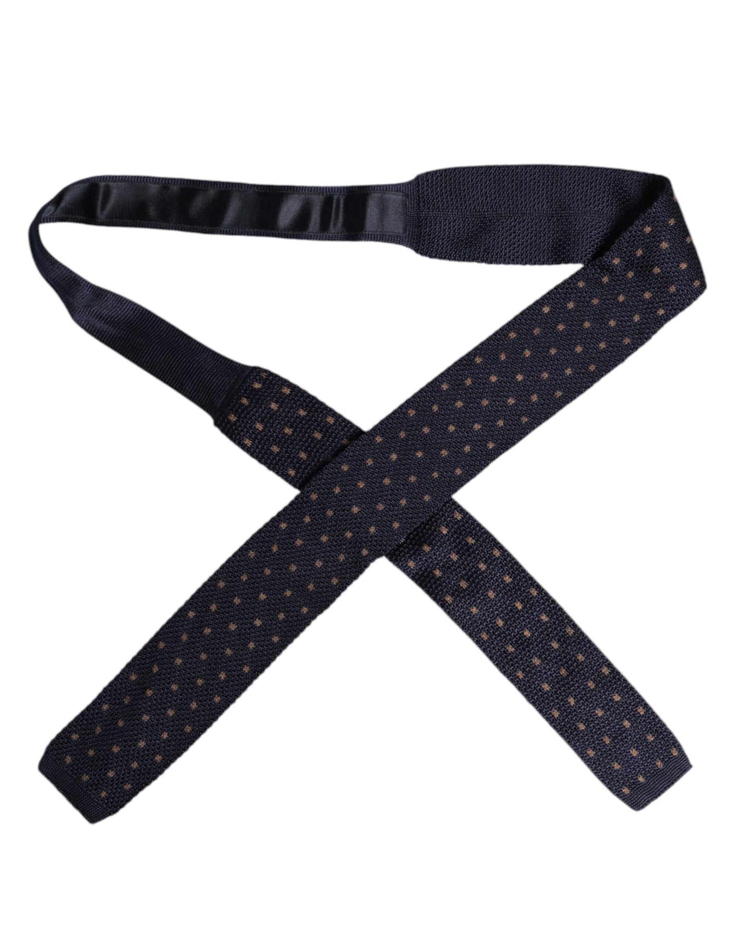 Corbata ajustable de seda con lunares azules