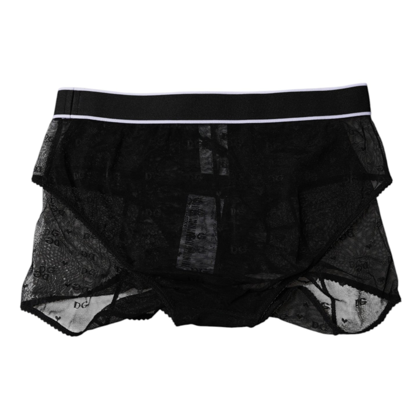 Culotte taille moyenne en tulle et nylon noir