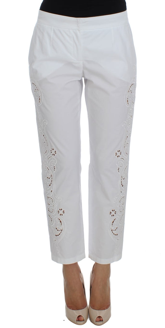 Vestido blanco con recortes florales y pantalones Sicily