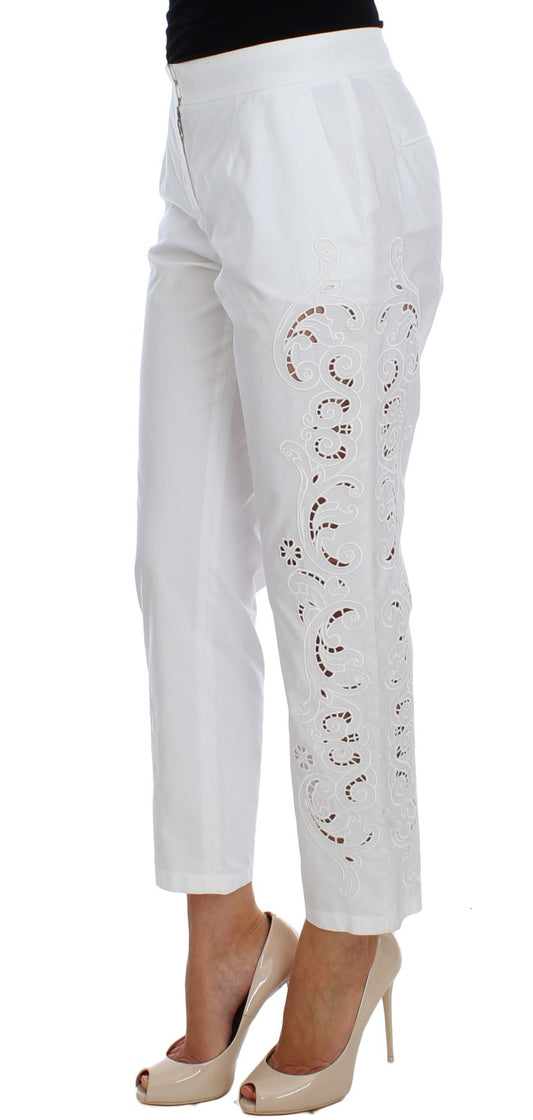 Vestido blanco con recortes florales y pantalones Sicily