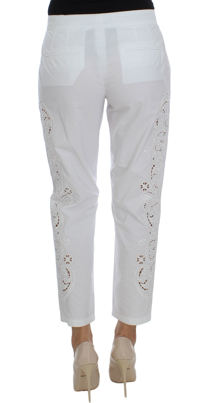 Vestido blanco con recortes florales y pantalones Sicily