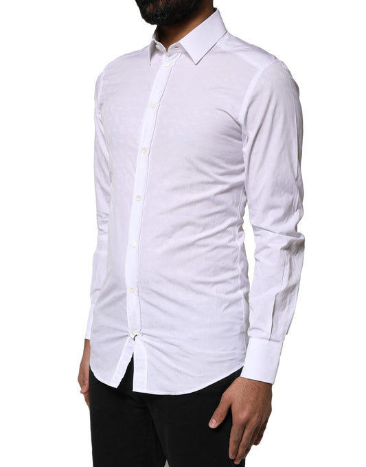 Chemise à manches longues en coton blanc GOLD