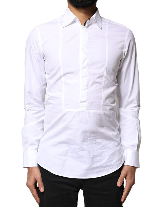 Chemise habillée à manches longues en coton blanc