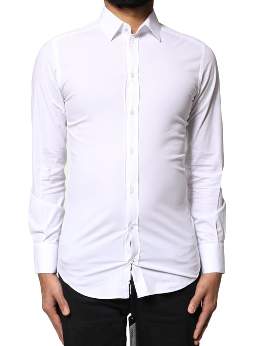 Chemise à manches longues en coton blanc GOLD