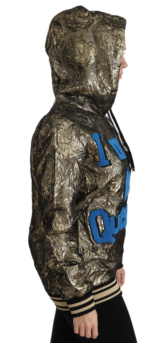 Sudadera con capucha dorada de Jacquard "Im The Queen"