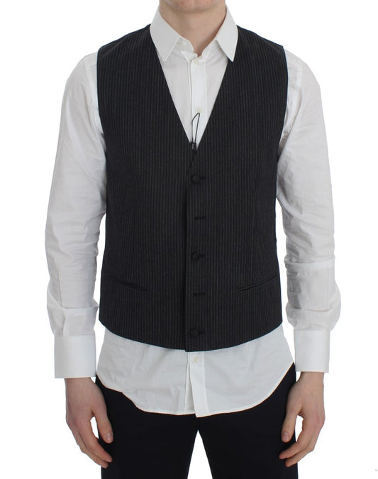 Chaleco formal de rayas grises