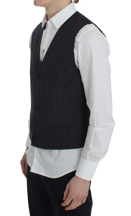 Chaleco formal de rayas grises