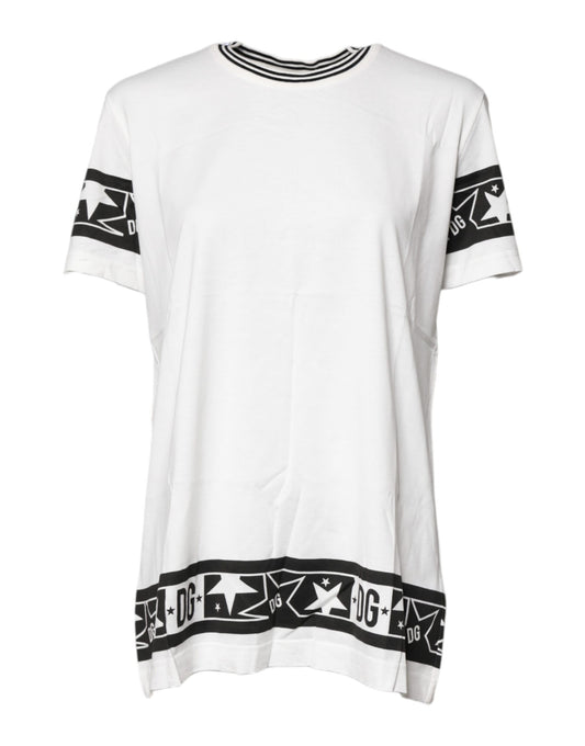 Camiseta blanca de algodón con cuello redondo #DGMillennials