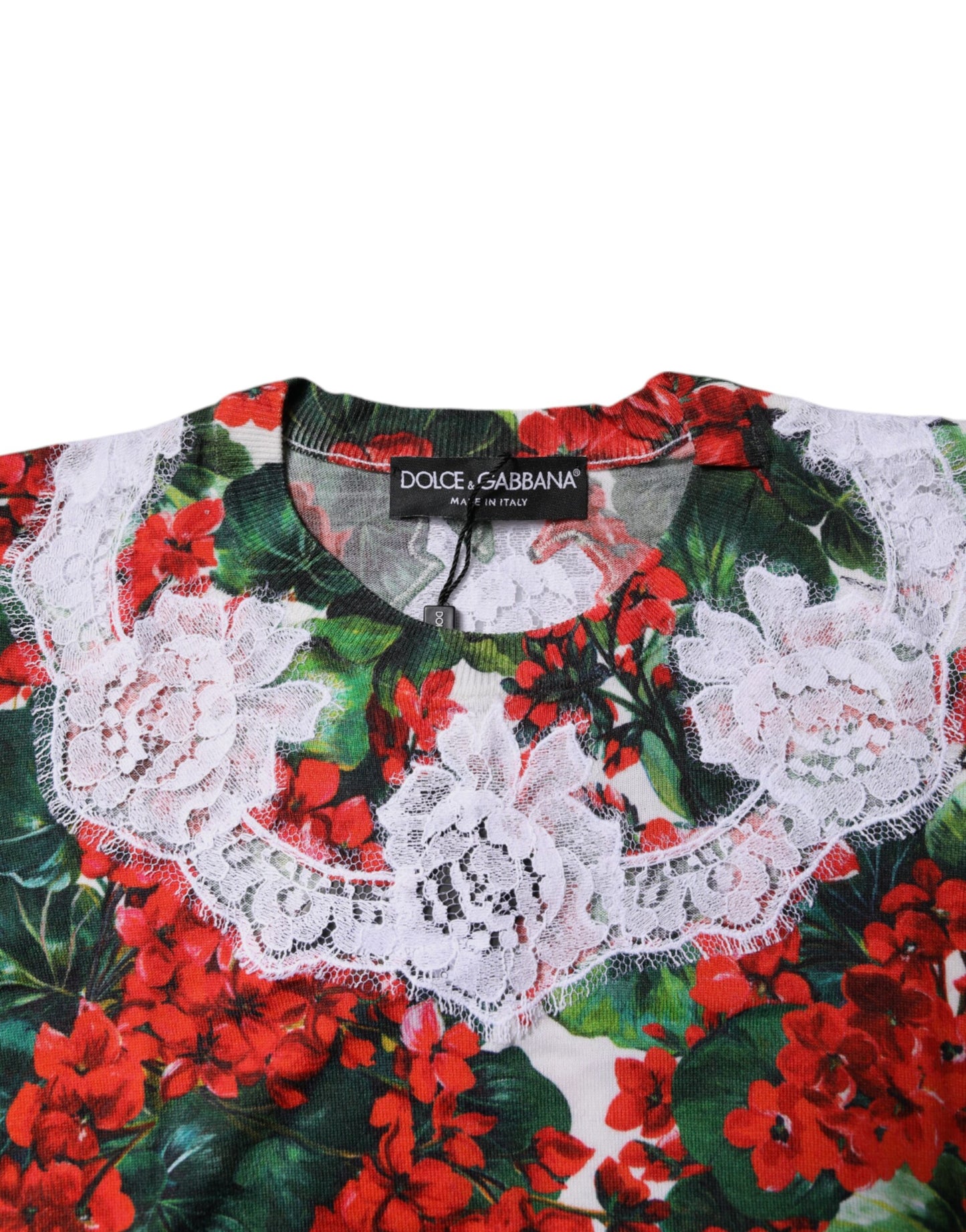 Camiseta sin mangas con encaje floral multicolor
