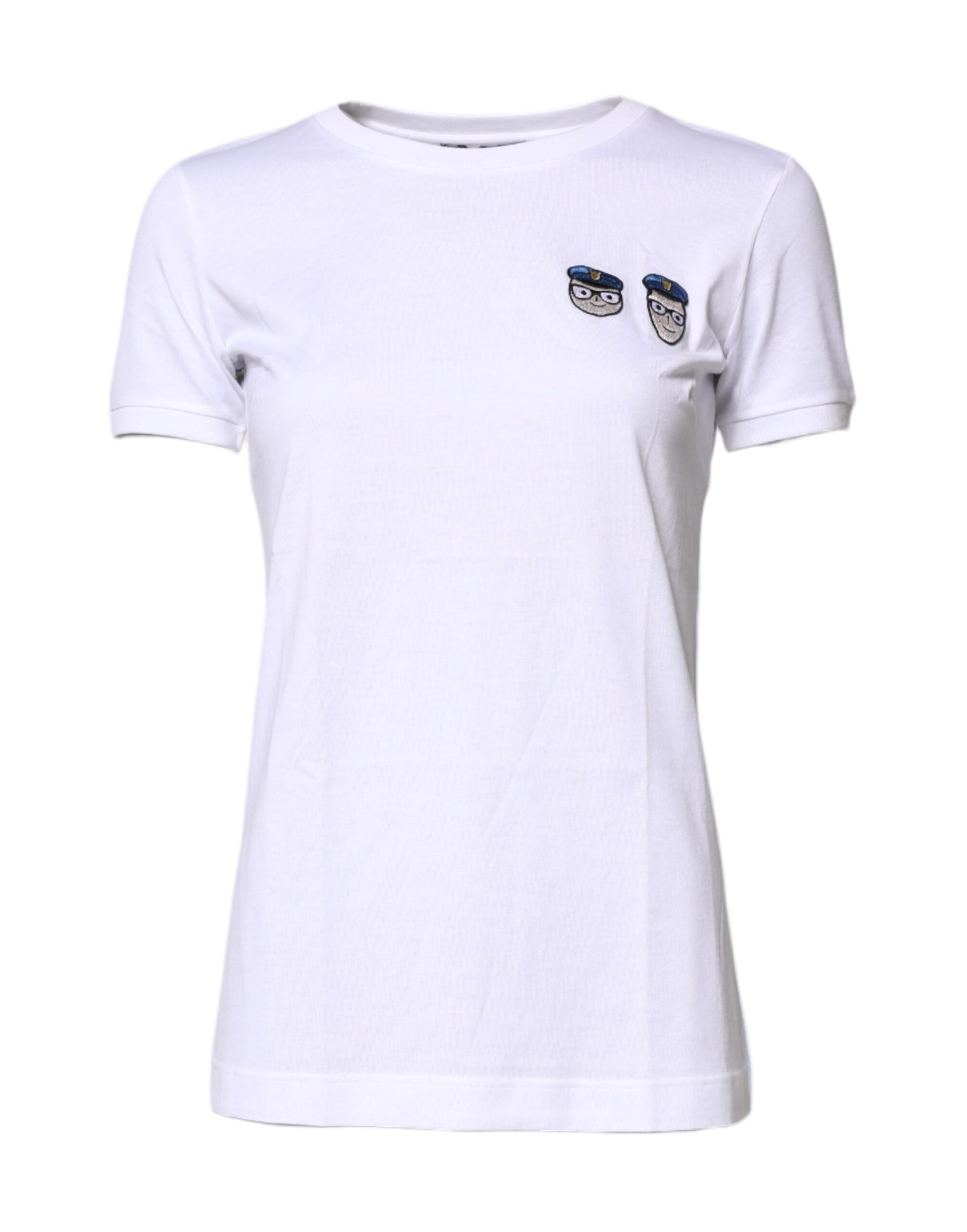 Camiseta blanca de algodón con cuello redondo #DGFamily