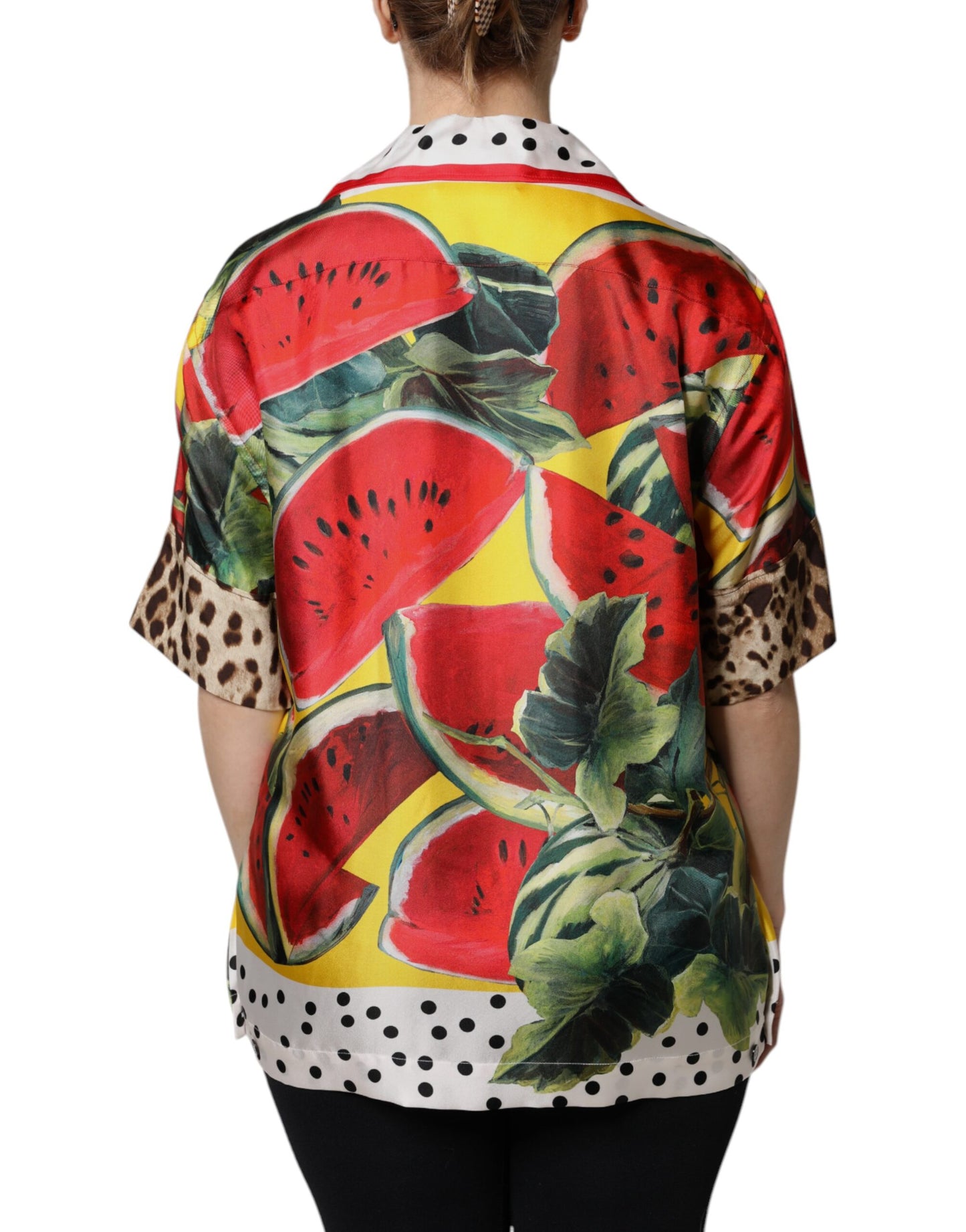Camisa con cuello sandía multicolor