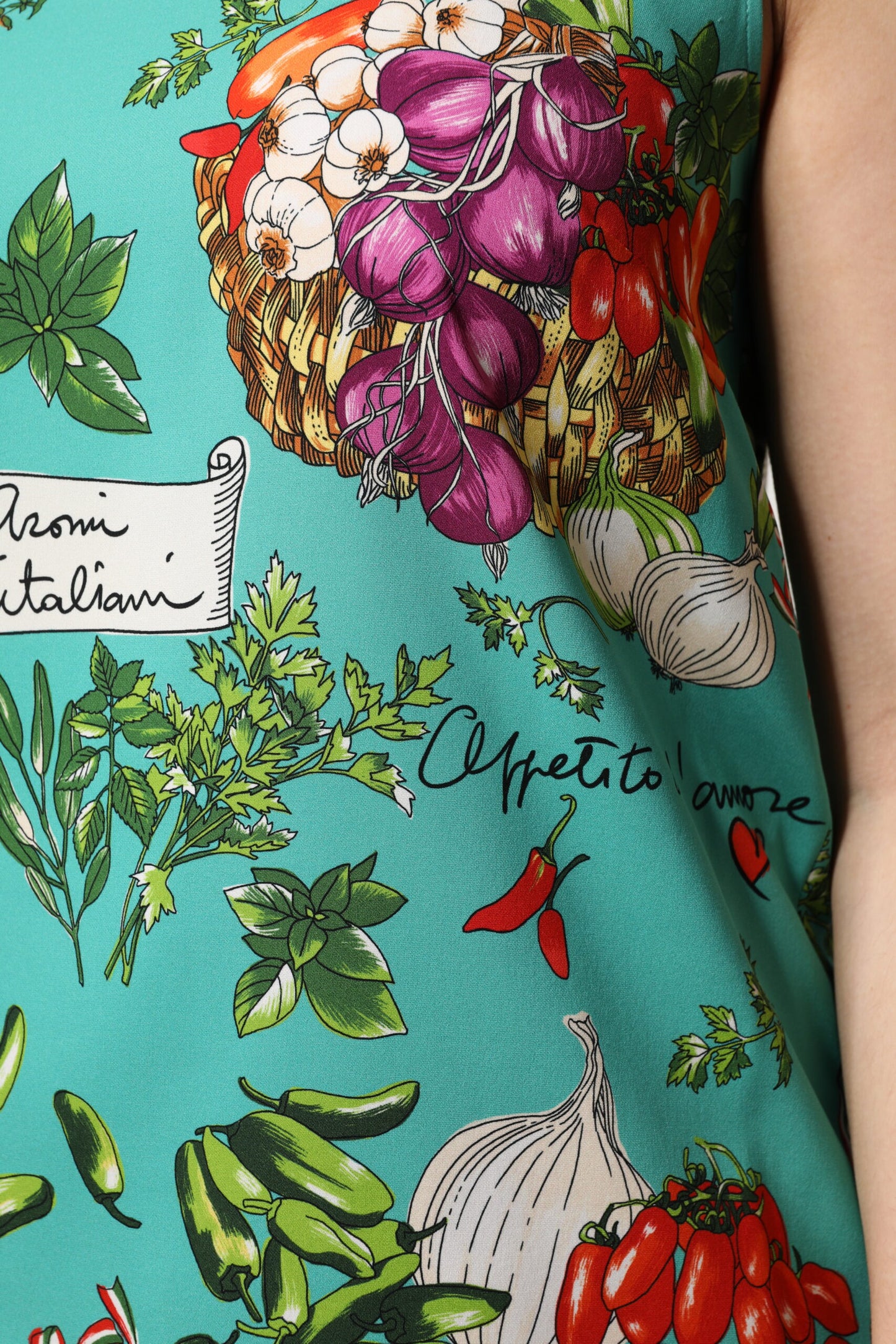 Camiseta sin mangas de seda con estampado floral multicolor