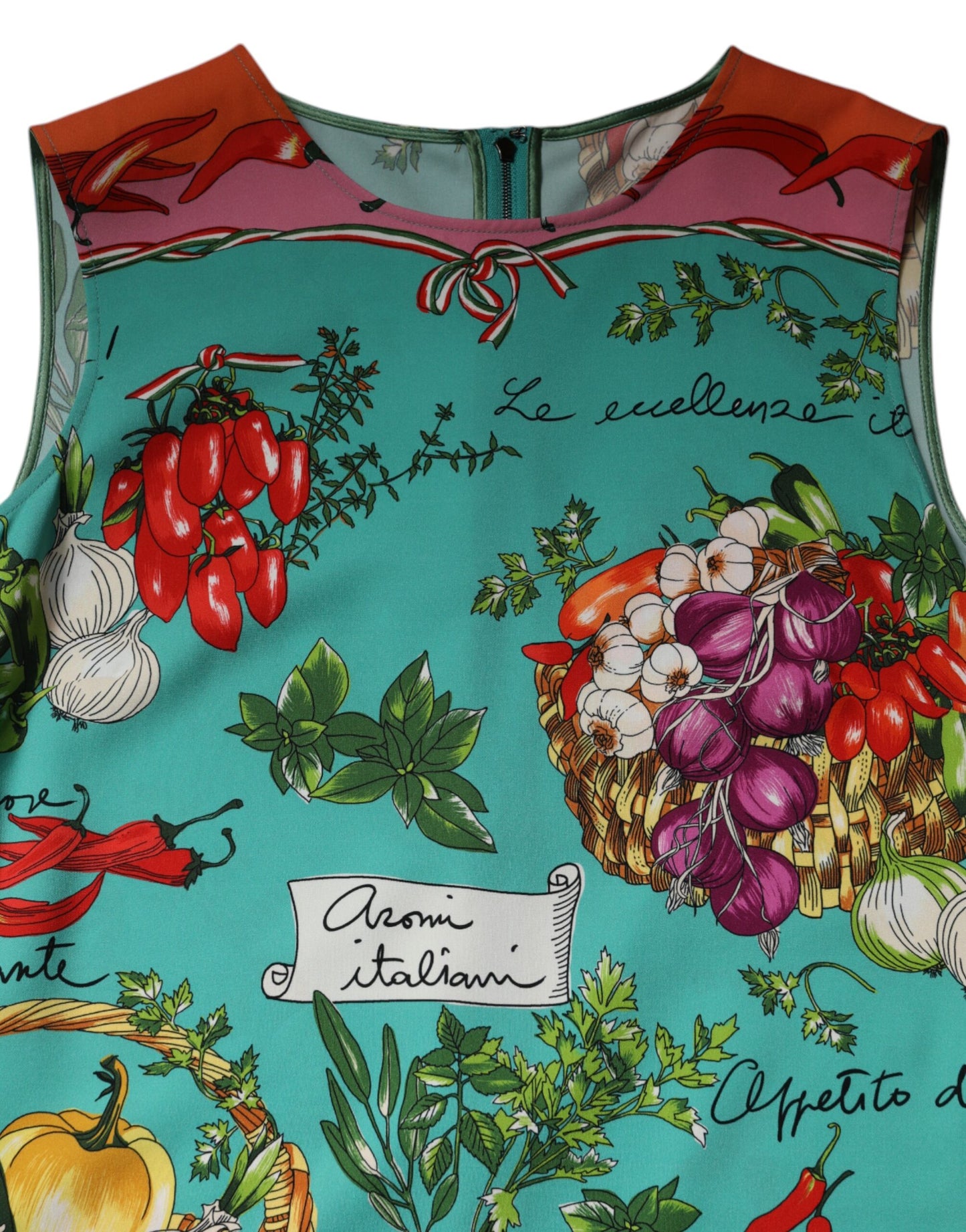 Camiseta sin mangas de seda con estampado floral multicolor