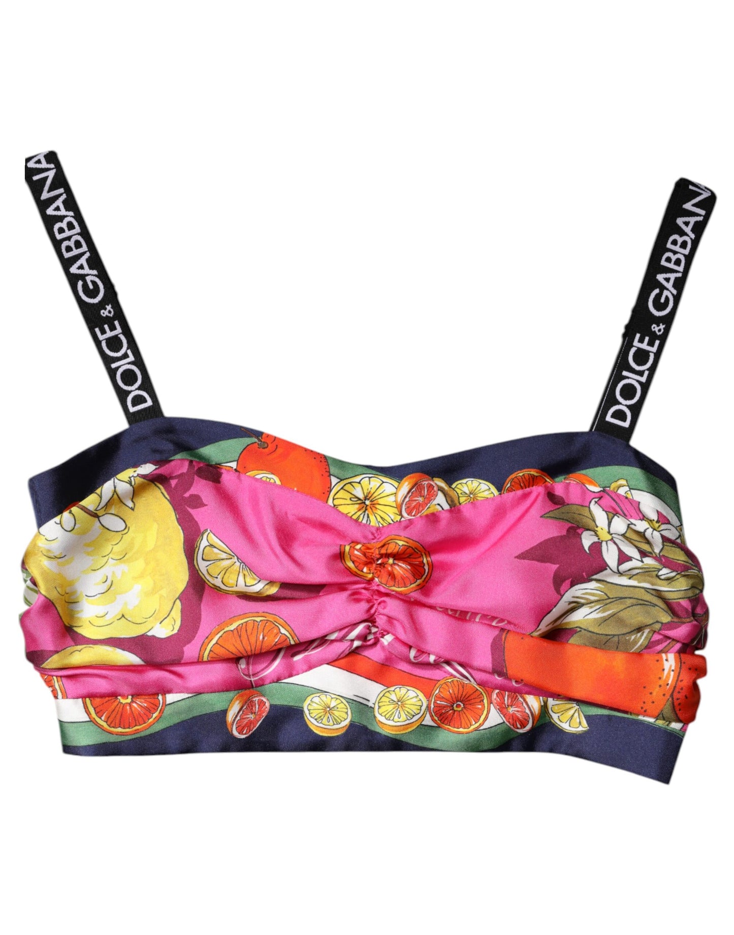Top corto sin mangas con estampado floral multicolor