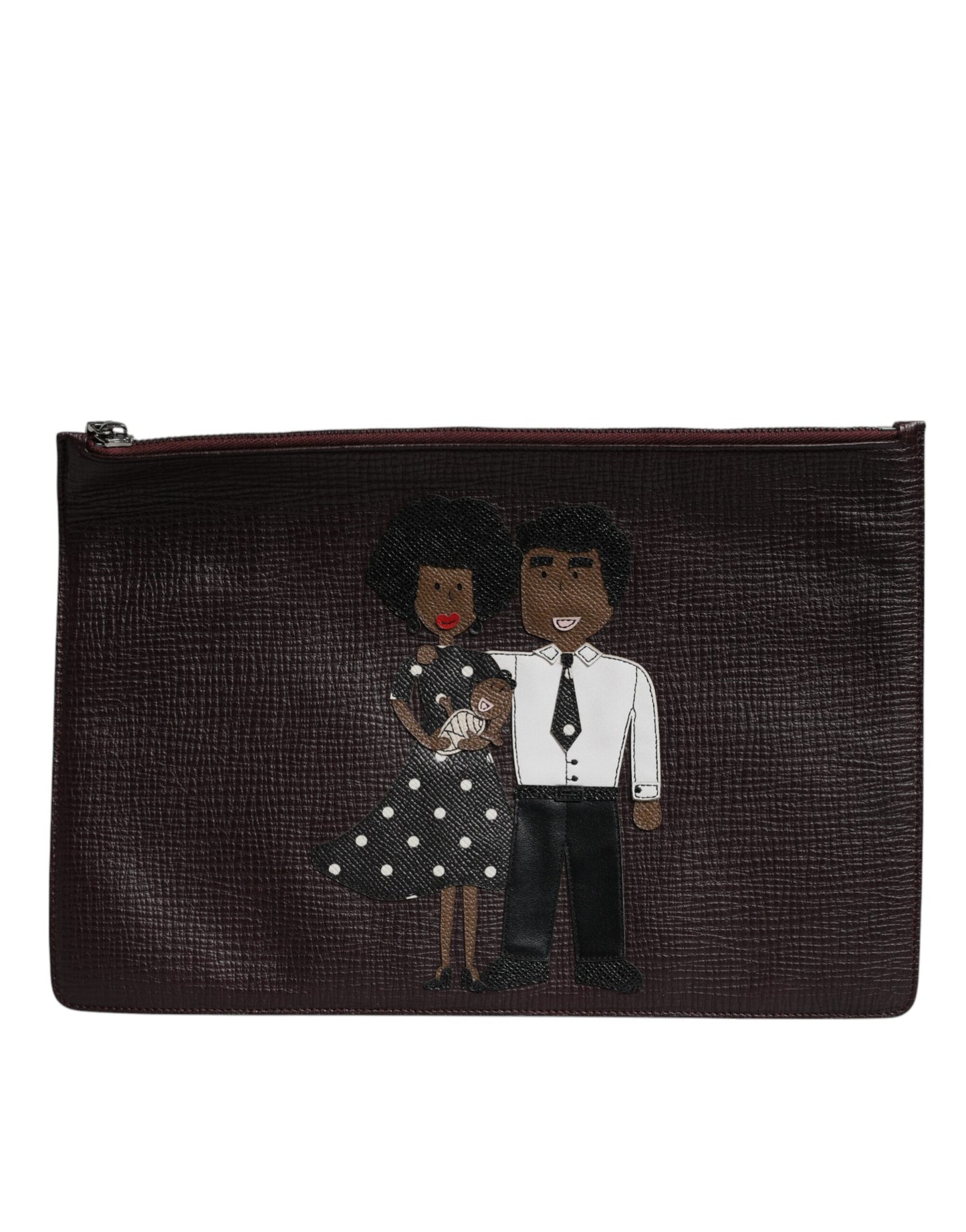 Bolso de mano para hombre de cuero marrón con adornos #DGFAMILY
