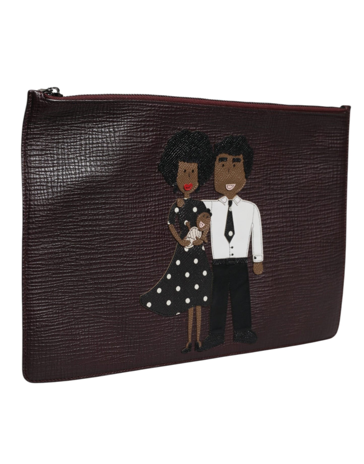Bolso de mano para hombre de cuero marrón con adornos #DGFAMILY