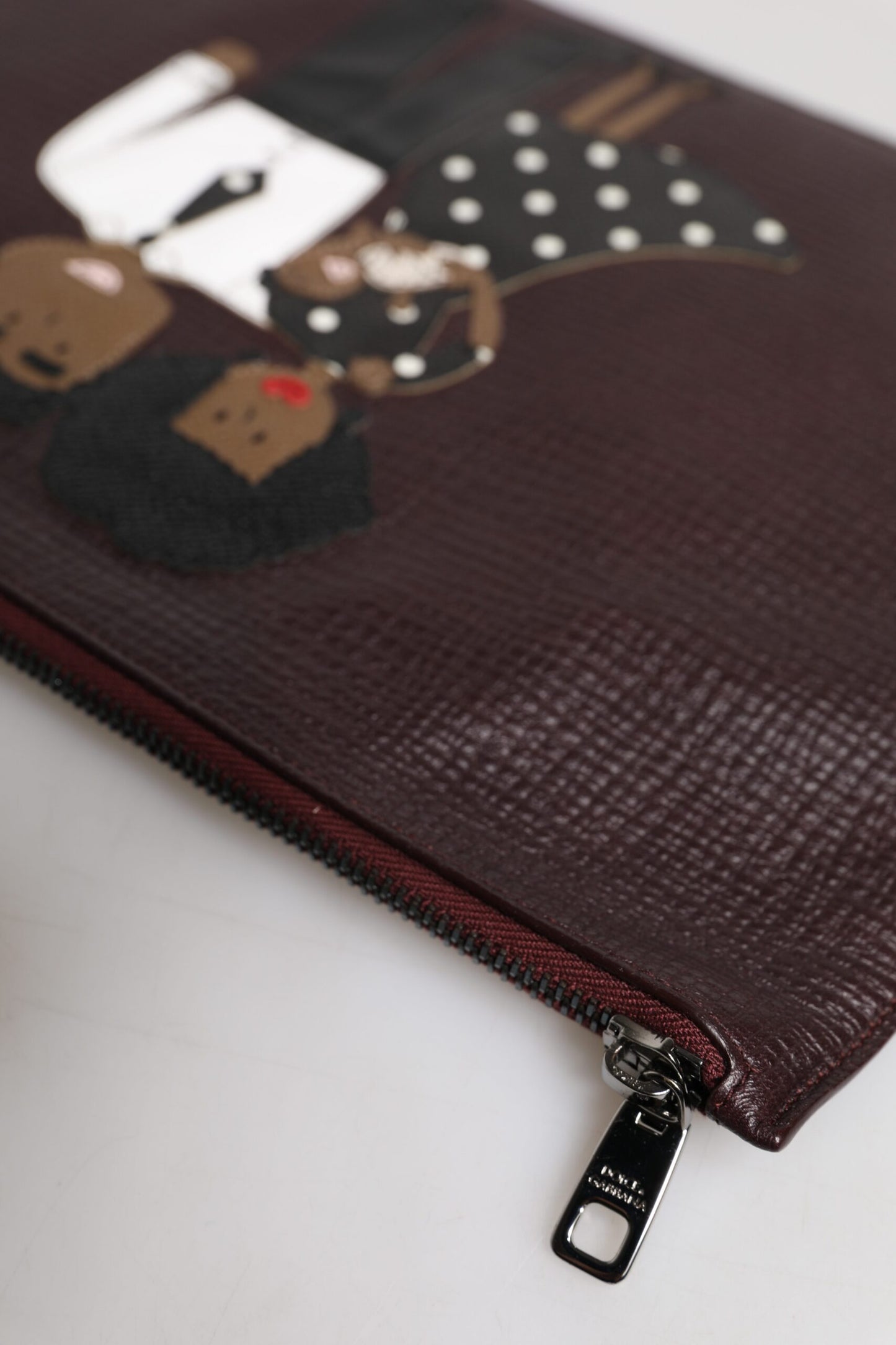 Bolso de mano para hombre de cuero marrón con adornos #DGFAMILY