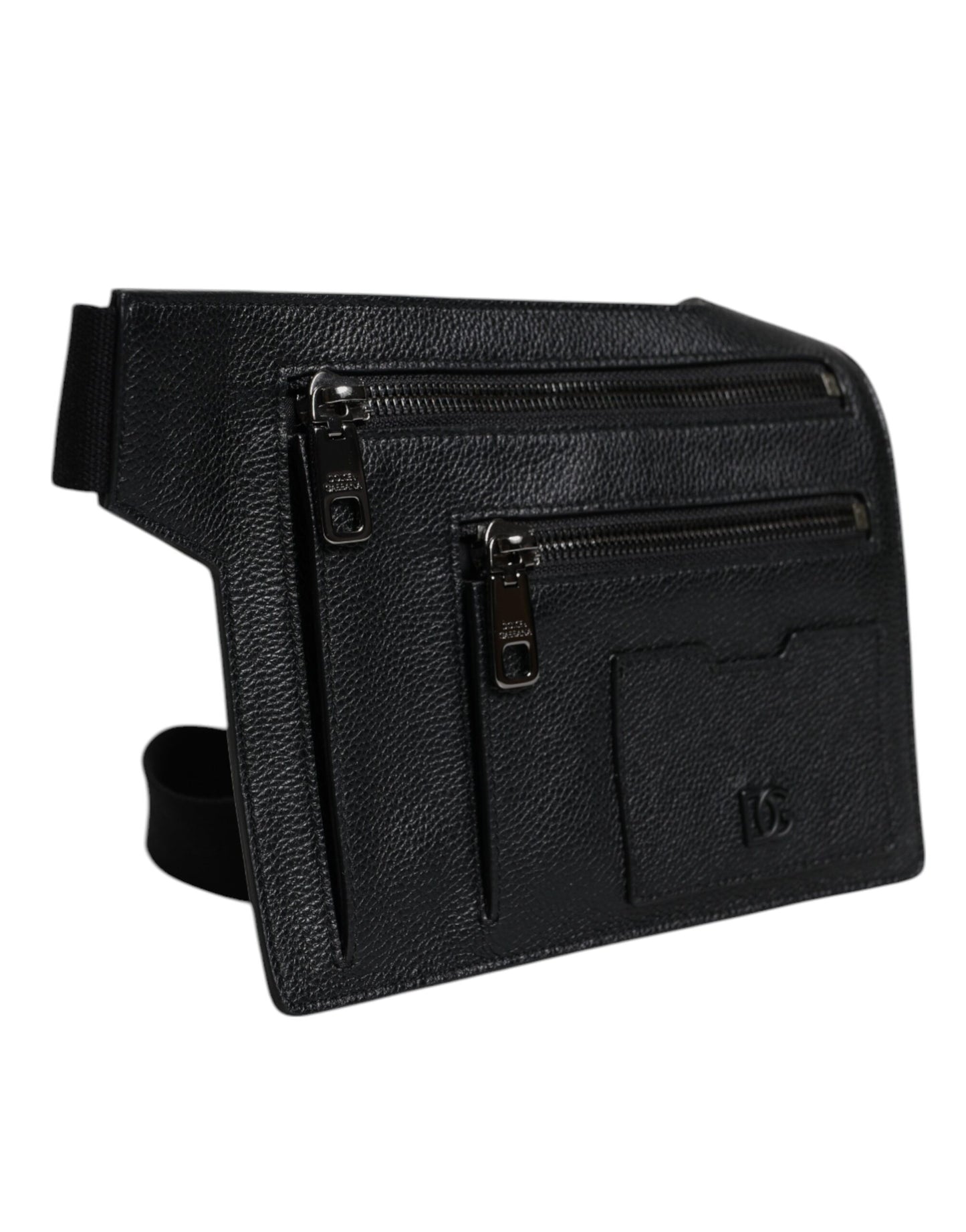 Bolso bandolera tipo mensajero de piel de becerro negra