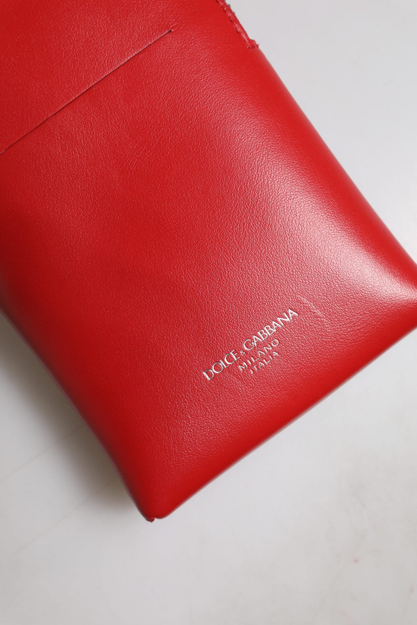 Bolso bandolera de cuero rojo con correa para el cuello para teléfono