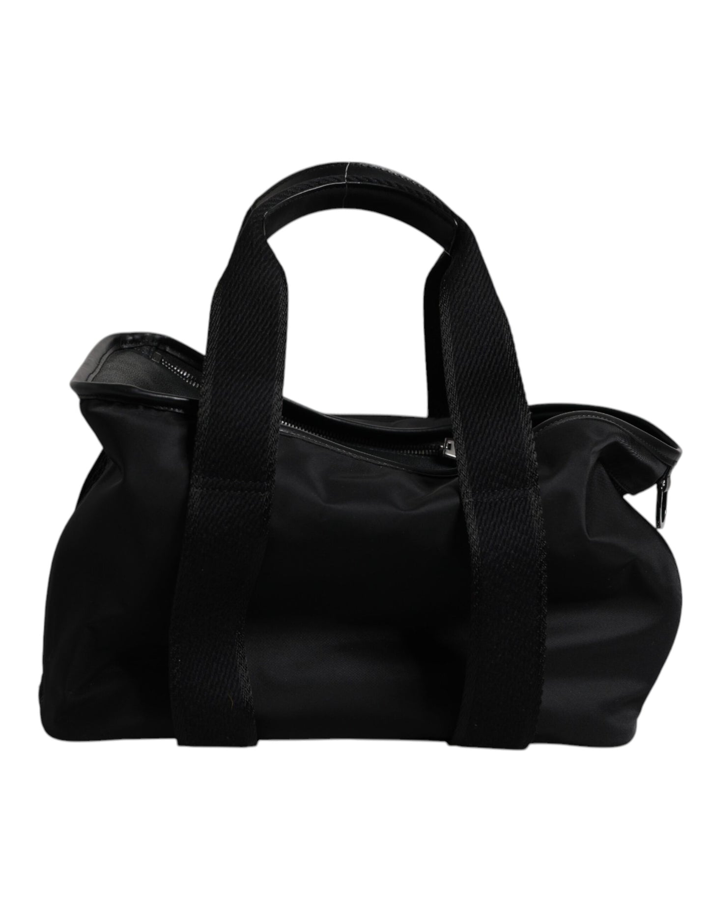 Bolsa para transportar mascotas con placa y logotipo en correa de hombro negra