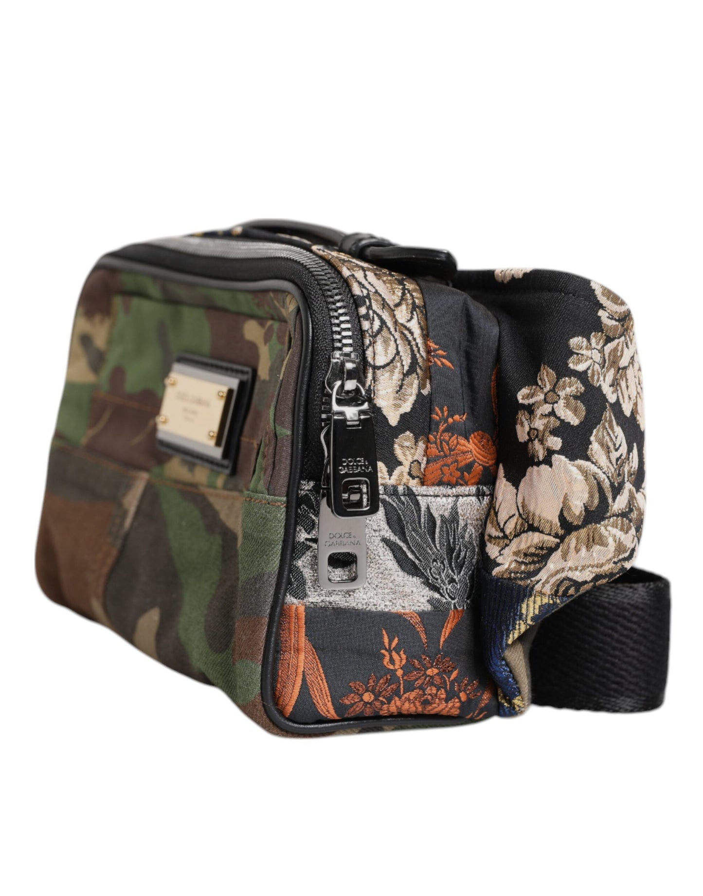Riñonera con logo de patchwork de camuflaje multicolor