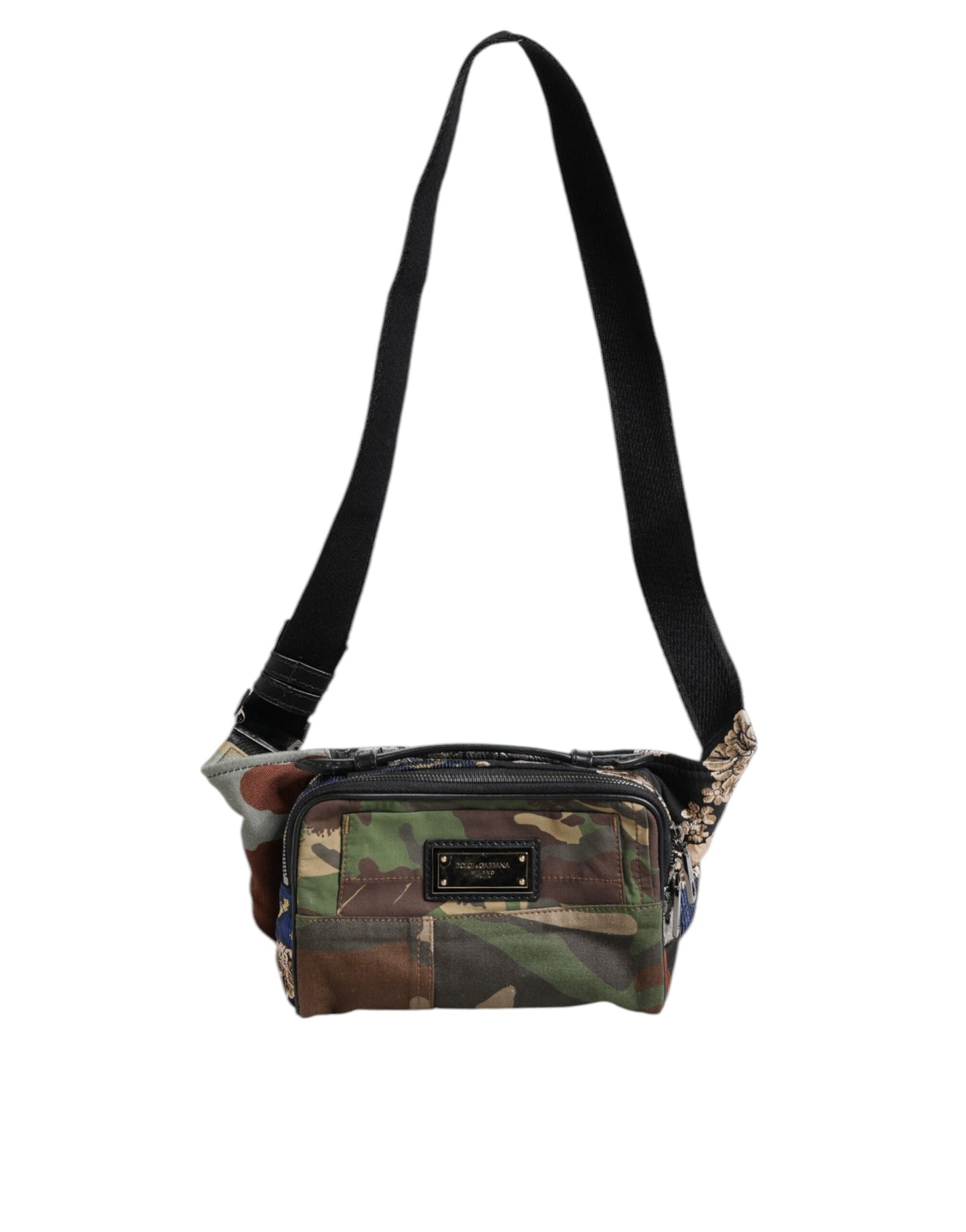 Riñonera con logo de patchwork de camuflaje multicolor